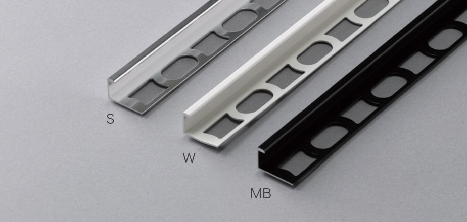 装飾見切り材（壁用）壁見切りJ / S：シルバー W：ホワイト MB：ブラック
